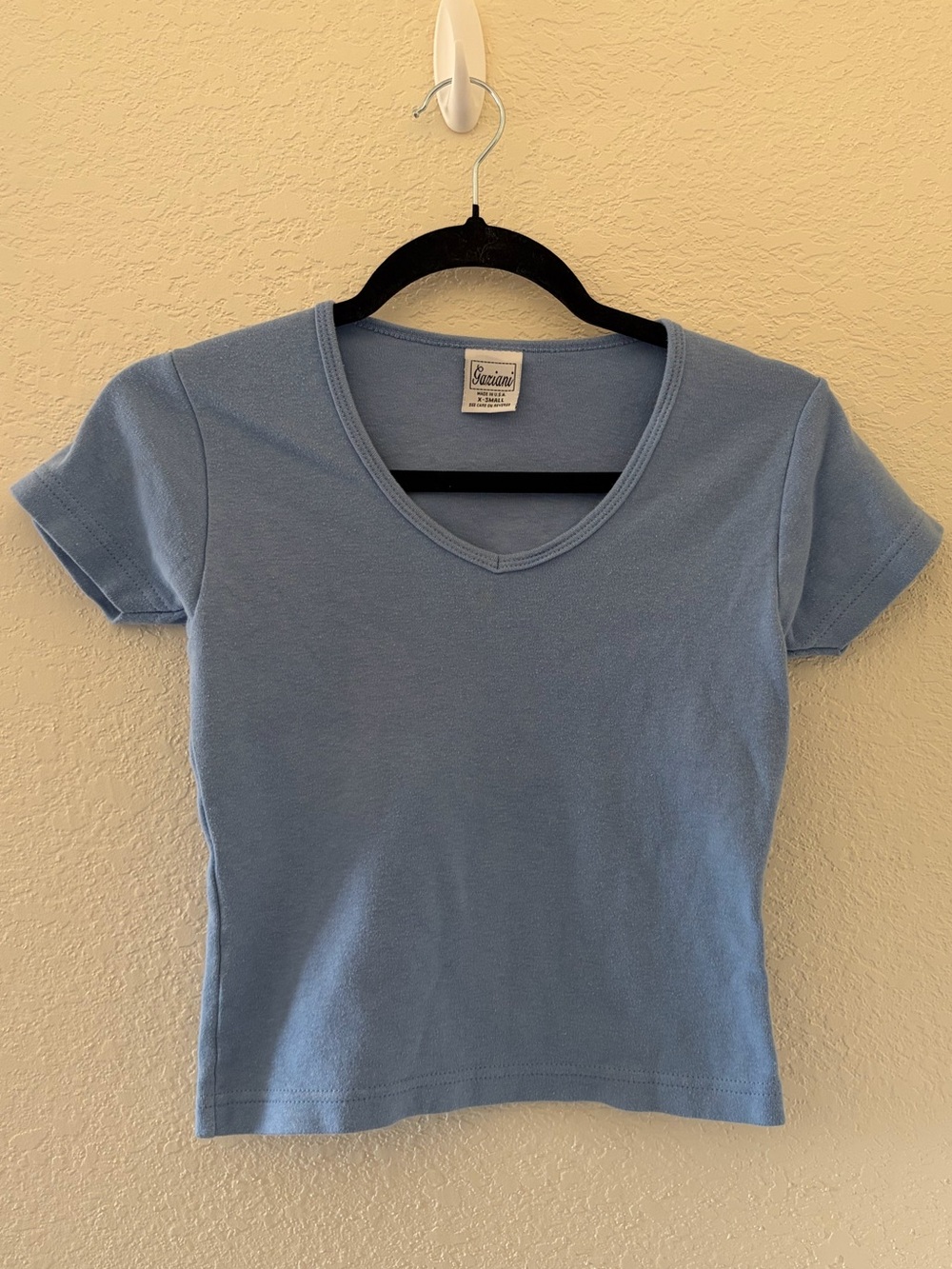 Y2K Sky Blue V-Neck Tee Size X-Small baby tee